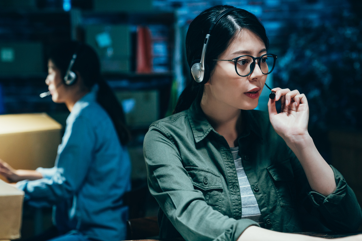 Call Center Agents Working at Night